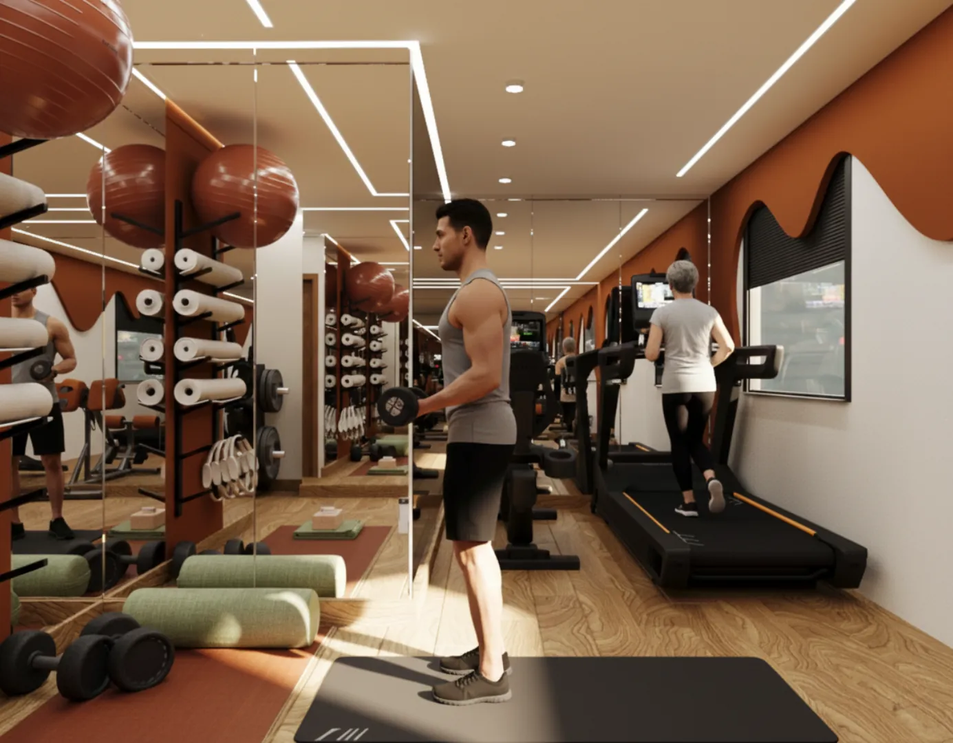 Gym and fitness studio