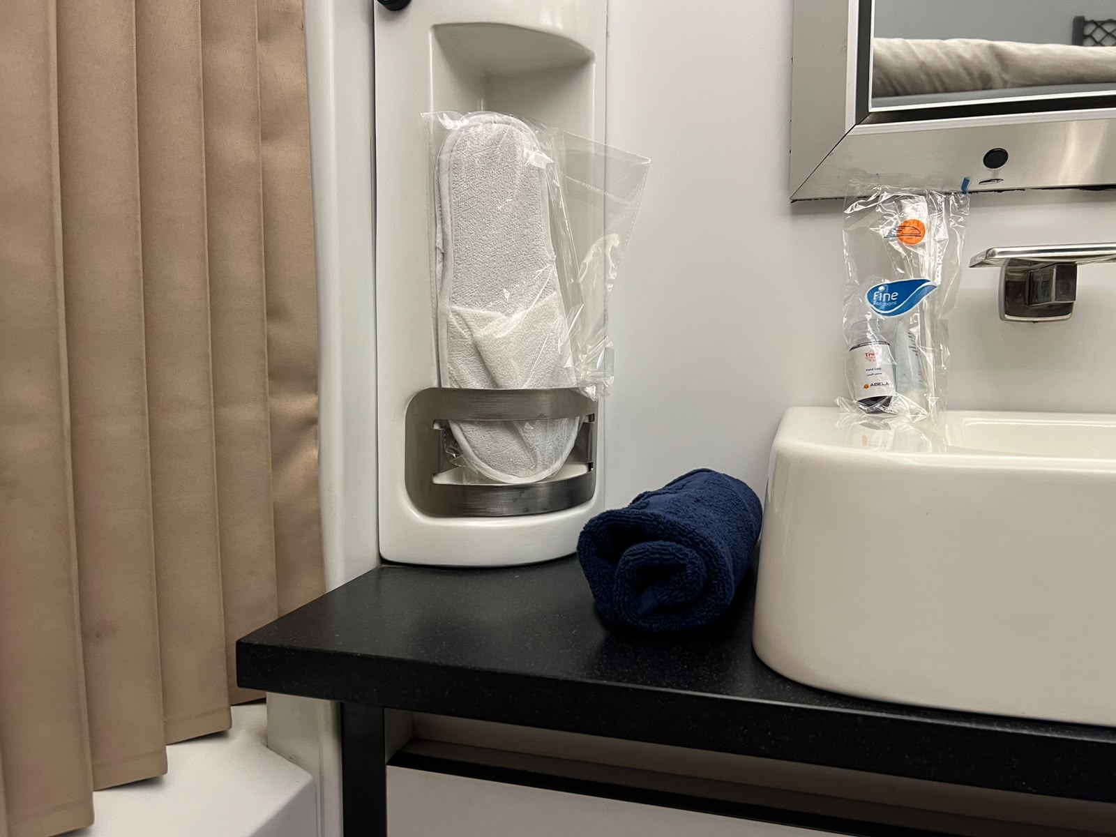 Wash basin in an Abela sleeper cabin